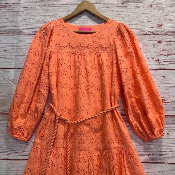 NWT Lilly Pulitzer Keyla Eyelet Swing Dress in Bellini Riviera Eyelet Sz XXS - Picture 5 of 13